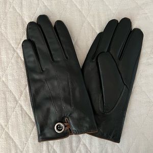 Yiseven Leather Black and Brown Men Gloves